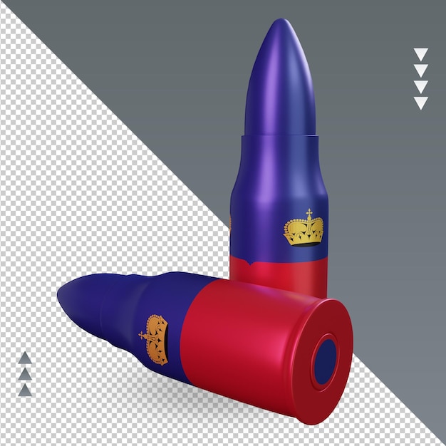 PSD 3d bullet liechtenstein flag rendering left view