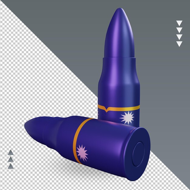 3d bullet Nauru flag rendering left view