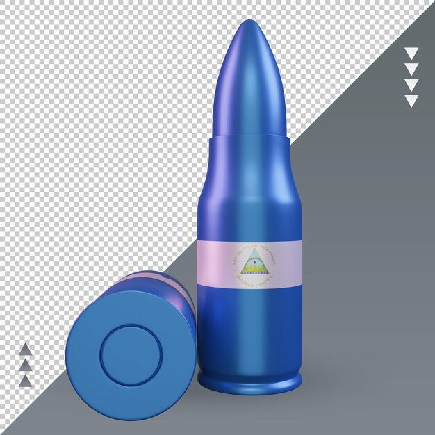 PSD 3d bullet nicaragua flag rendering front view