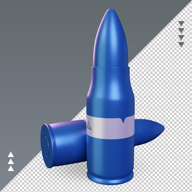 3d bullet Nicaragua flag rendering right view