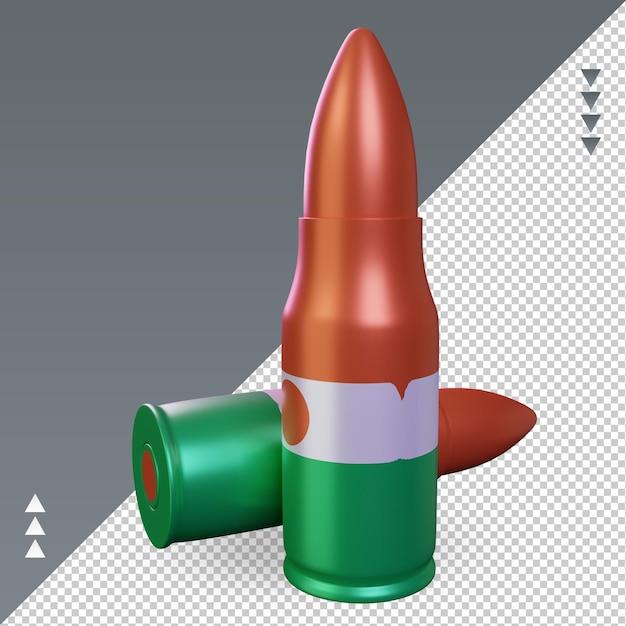 右側面図をレンダリングする3d弾丸ニジェールの旗