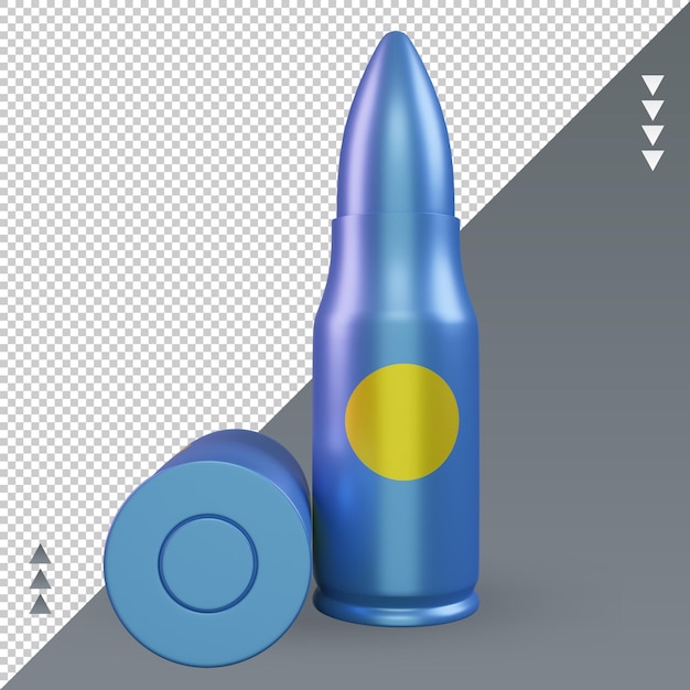 3d bullet Palau flag rendering front view