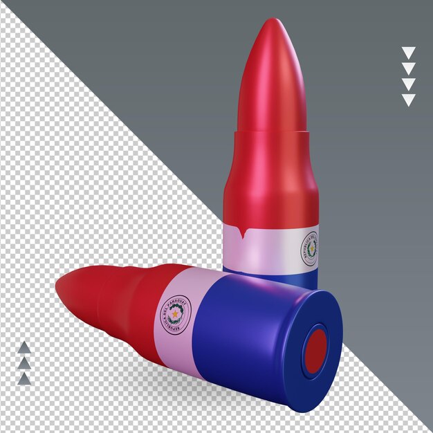 3d bullet paraguay flag rendering left view