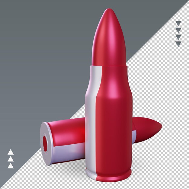 3d bullet peru flag rendering right view