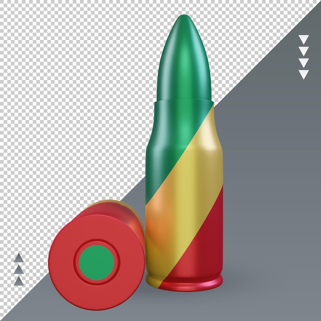 PSD 3d-bullet republiek congo vlag rendering vooraanzicht