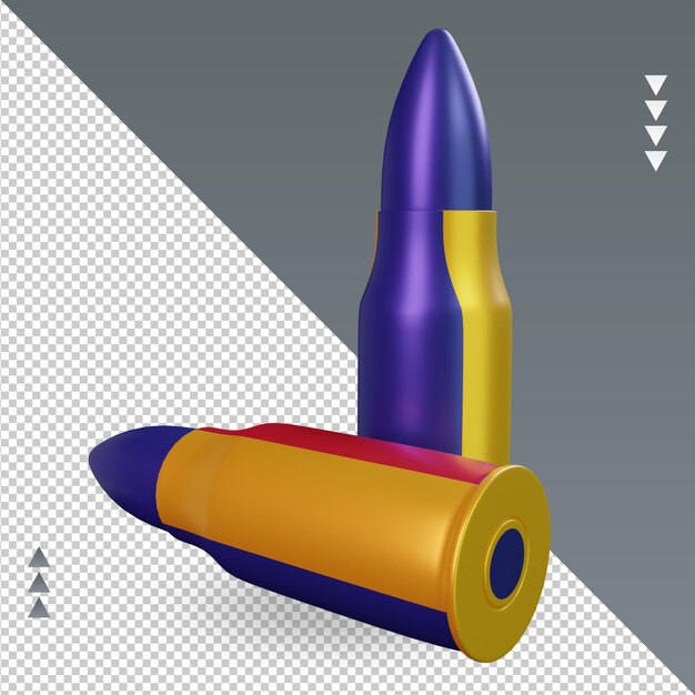3d-bullet roemenië vlag weergave linker weergave