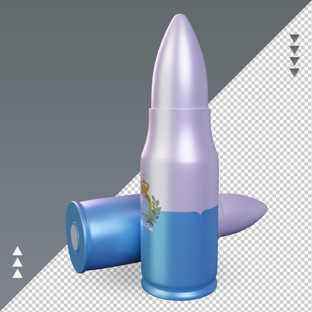 3d bullet san marino flag rendering right view