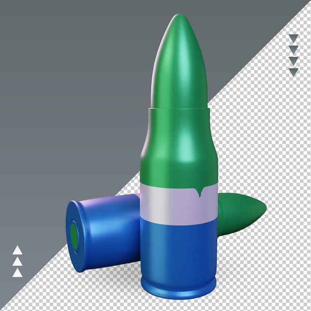 3d bullet sierra leone flag rendering right view