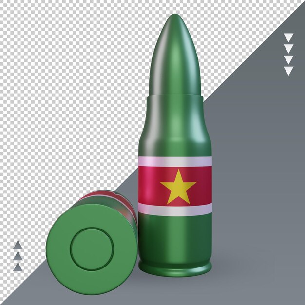 3d bullet suriname flag rendering front view