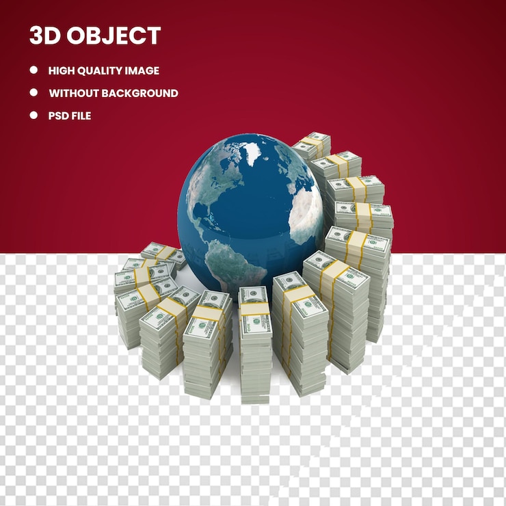PSD 3d bundle of dollars