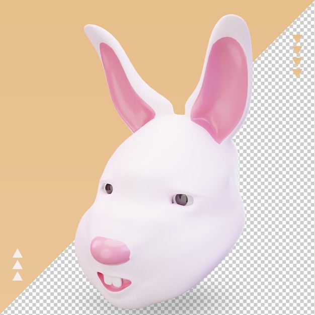 3d bunny easter icon rendering right view