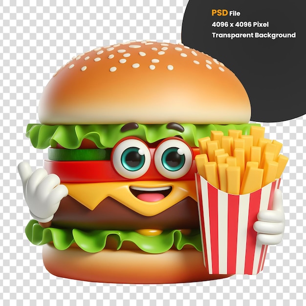 PSD 3d burger psd