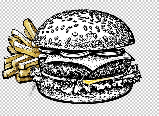 3d burger sketch