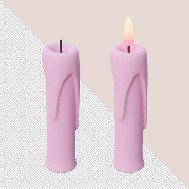 PSD 3d burning pink candles