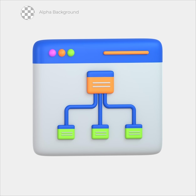 PSD 3d business business workflow hierarchy