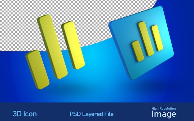 Icona del grafico aziendale 3d nel file psd