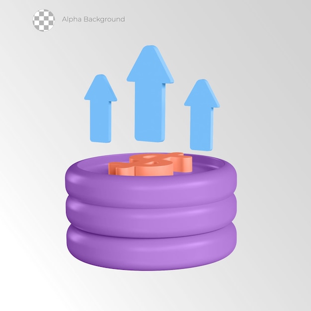 3d business & finance icons profit