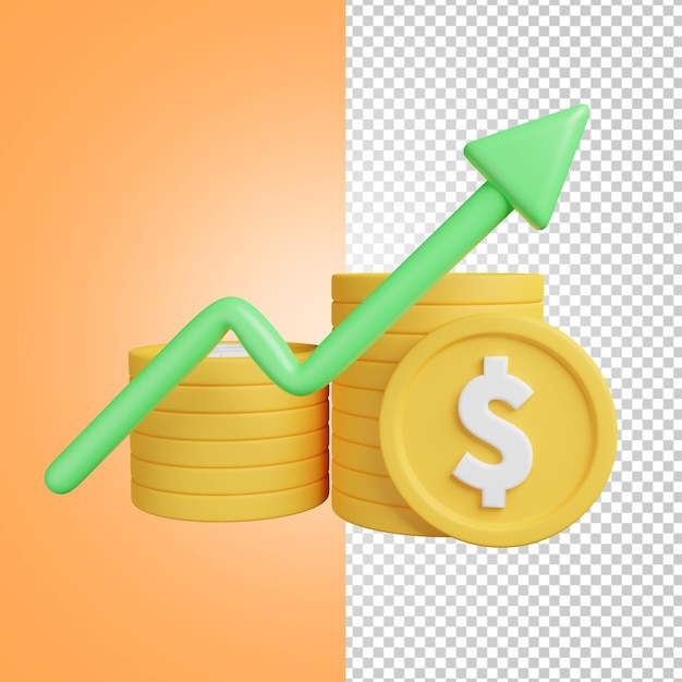 PSD 3d business and finance profit