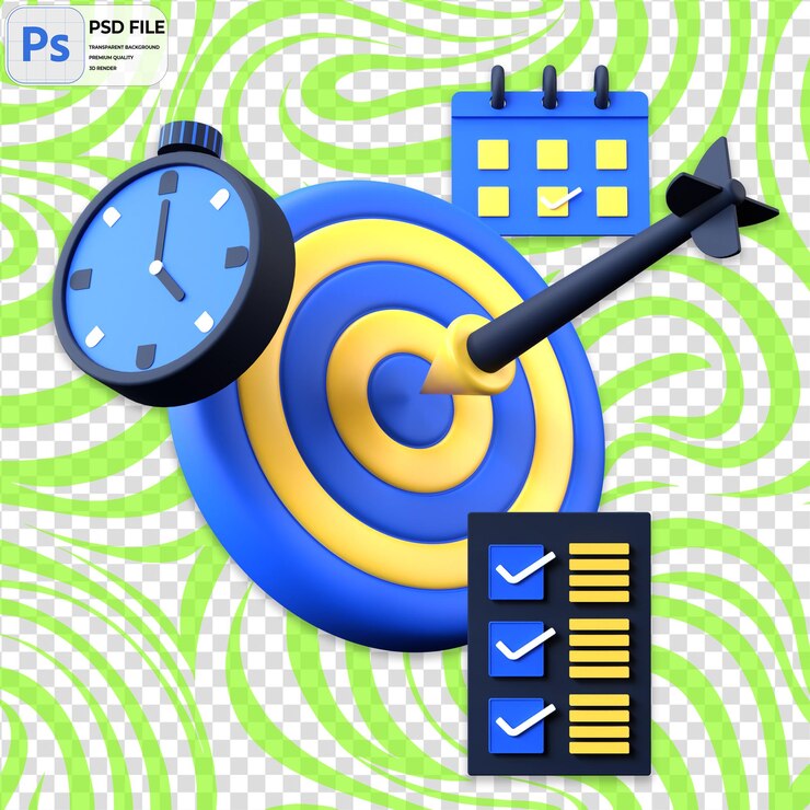 PSD 3d business goal icon isolated png illustration psd template