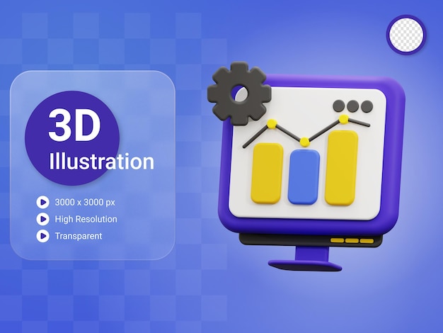 PSD 3d business growth icon