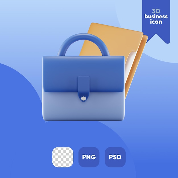 PSD 3d business icon briefcase