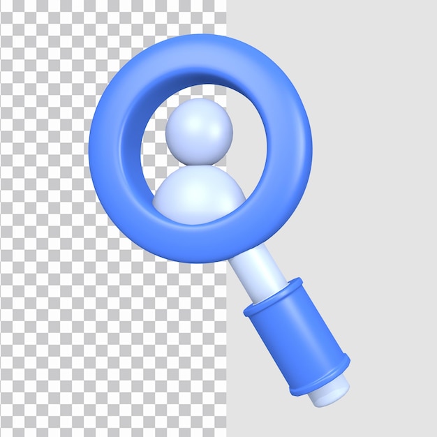 PSD 3d business icon looking for people