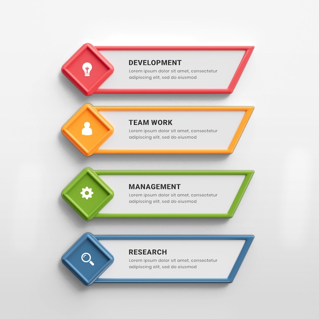 PSD modello di infografica aziendale 3d