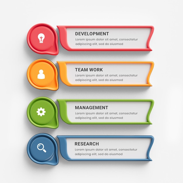 PSD modello di infografica aziendale 3d