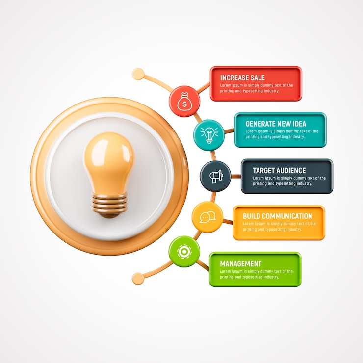PSD 3d business infographics template