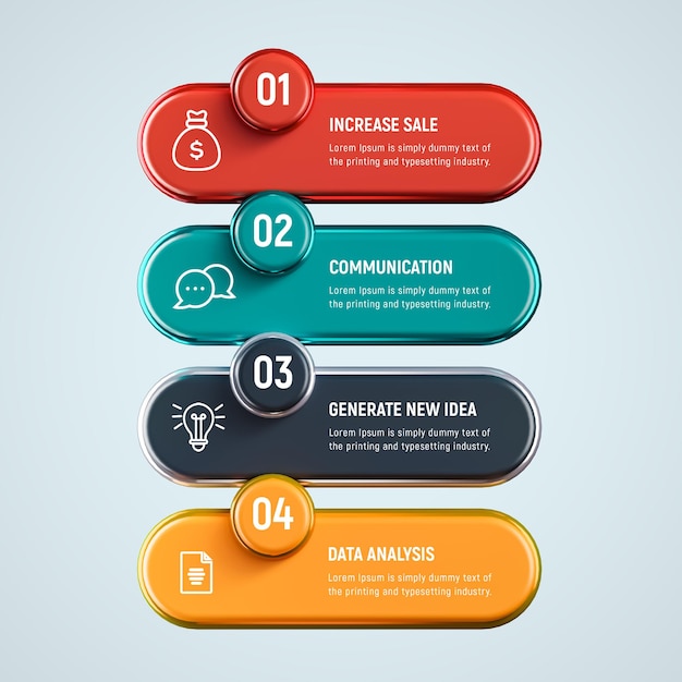 PSD 3d business infographics template