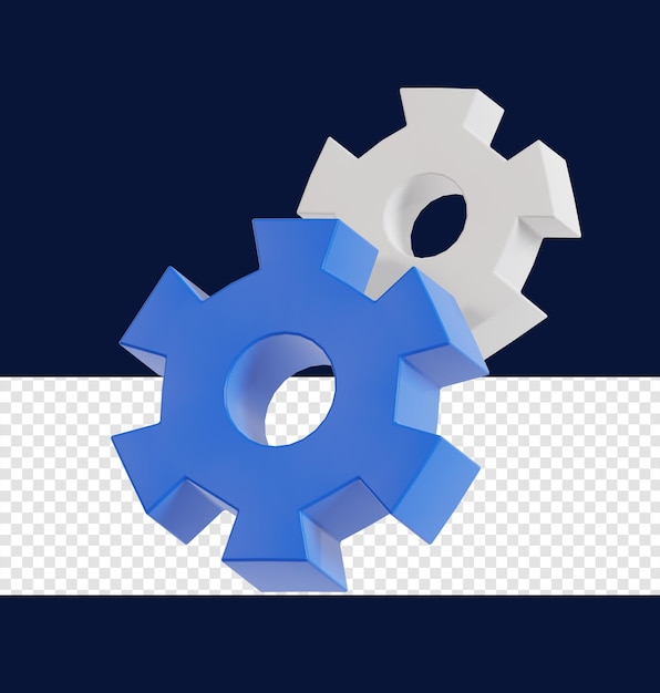 PSD 3d business management icon illustration. gears icon