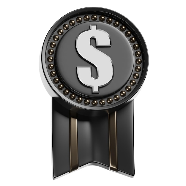 PSD 3d business money pack dollar badge icon