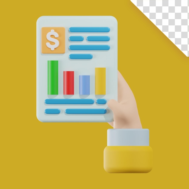 3d business report illustration