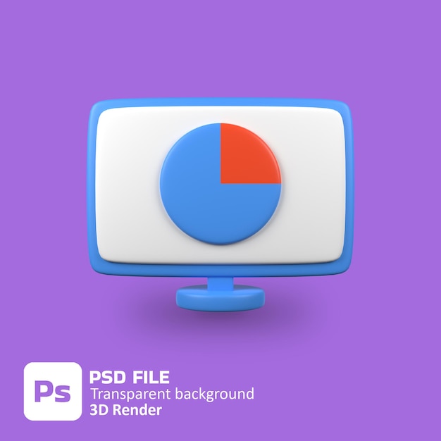 PSD 3d business report statistic icon