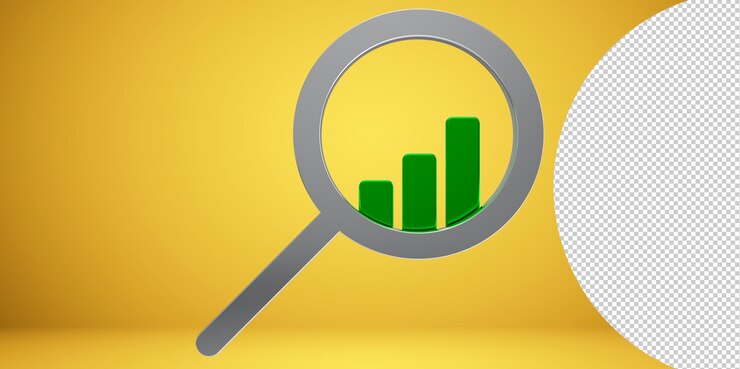 PSD 3d business research icon on transparent background