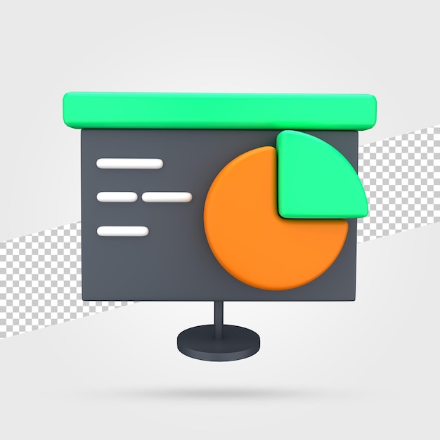 PSD 3d business stats presentation icon render