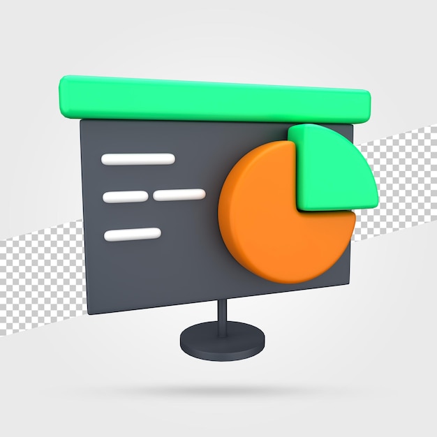 3d business stats presentation icon render