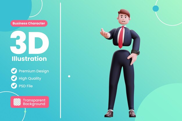 3d businessman character illustration