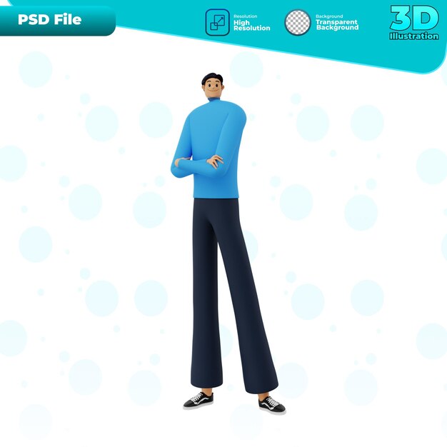 PSD 3dビジネスマンのキャラクターイラスト