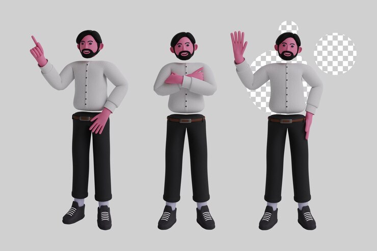 PSD 3d businessman doing different actions
