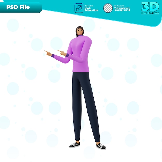 PSD 3d実業家のキャラクターイラスト