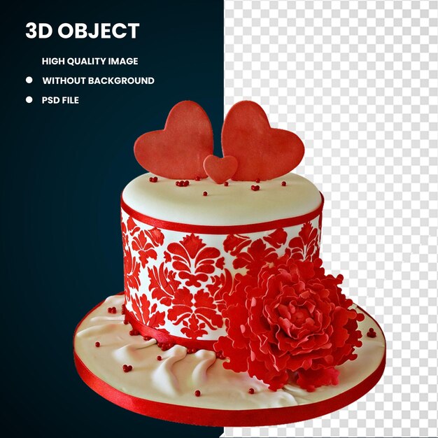 PSD 3d buttercream torte tort ślubny czerwony aksamitny tort tort urodzinowy