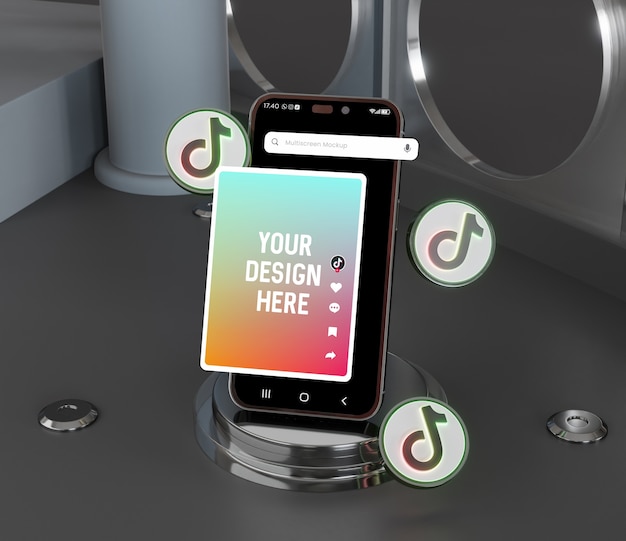 PSD 3d buttons on smartphone device