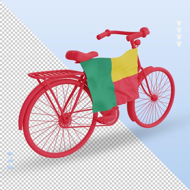 PSD 3d-bycycle dag benin vlag weergave linker weergave