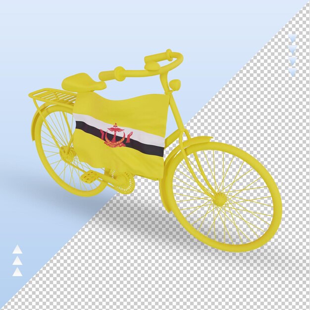PSD 3d-bycycle dag brunei darussalam vlag rendering juiste weergave
