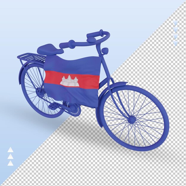 PSD 3d-bycycle dag cambodja vlag weergave juiste weergave