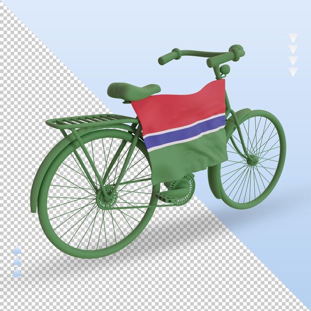 PSD 3d-bycycle dag gambia vlag weergave linker weergave