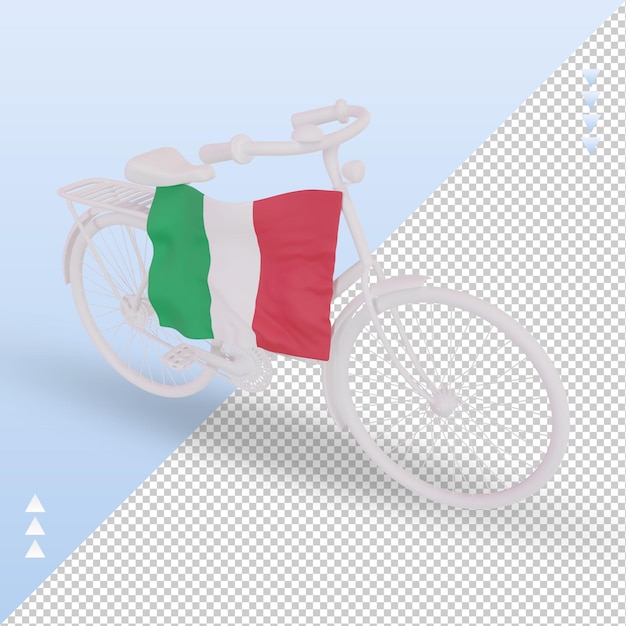 3d-bycycle dag italië vlag weergave juiste weergave