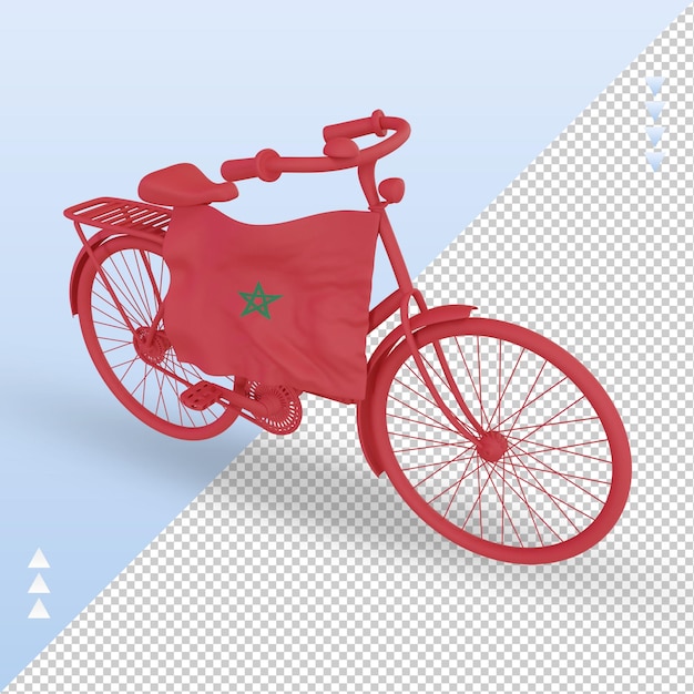 PSD 3d-bycycle dag marokko vlag rendering juiste weergave