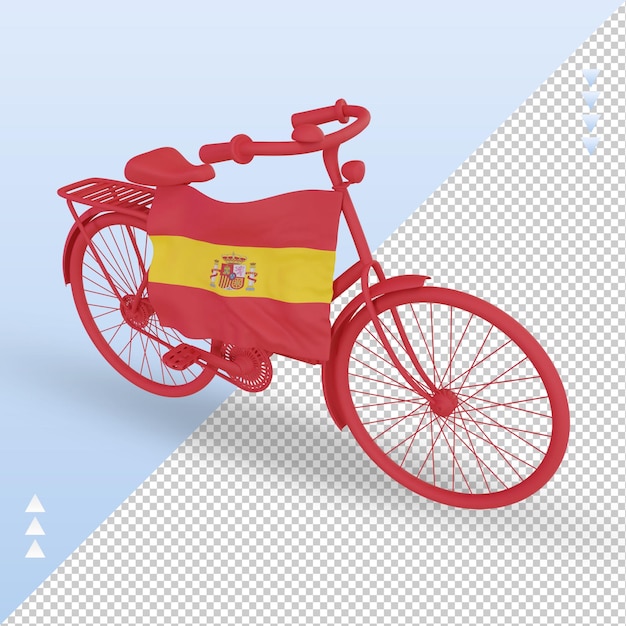 PSD 3d-bycycle dag spanje vlag weergave juiste weergave